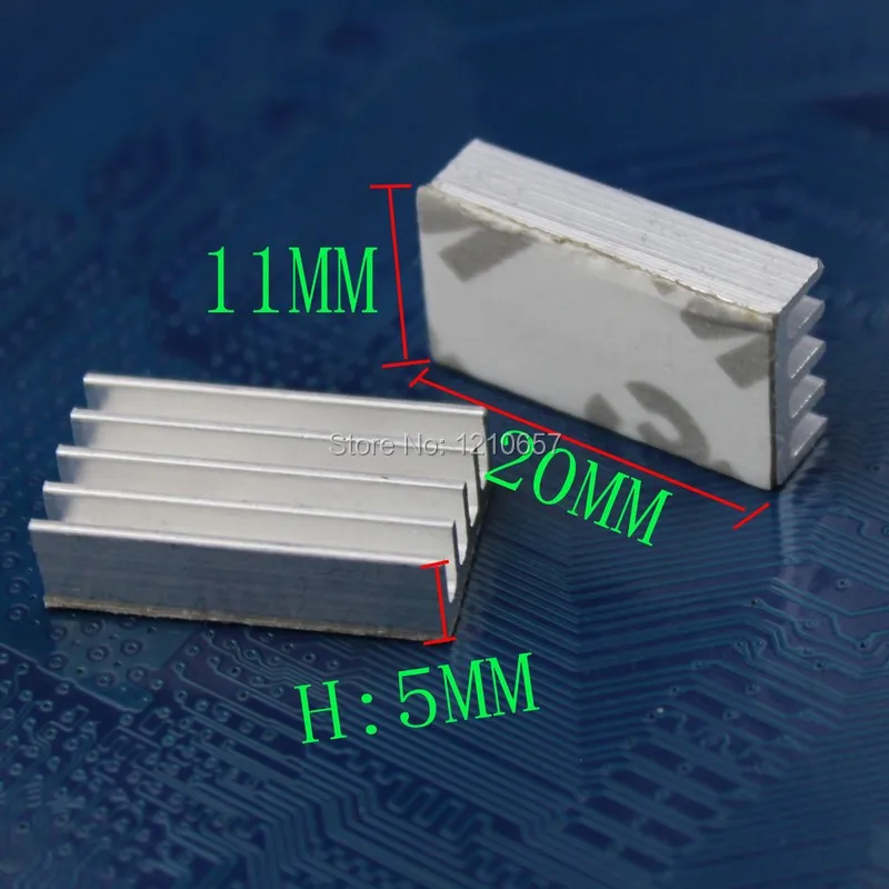 20 pieces LOT 20 x 11 x 5 mm Aluminium Heatsink Untuk Chip Elektronik 20 pieces LOT 20 x 11 x 5 mm Aluminium Heatsink Untuk Chip Elektronik