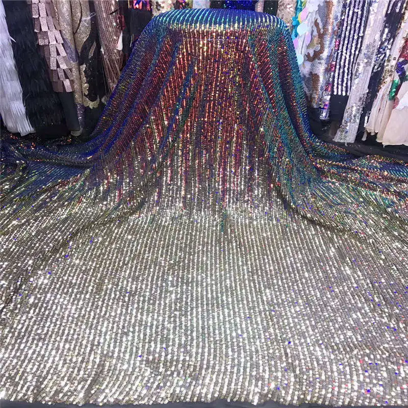 

NEW Fashion Saree Europe France Lace Fabric 3D Sequins Flower Embroidery African Lace Fabrics High Quality 2019 Wedding YYZ2682
