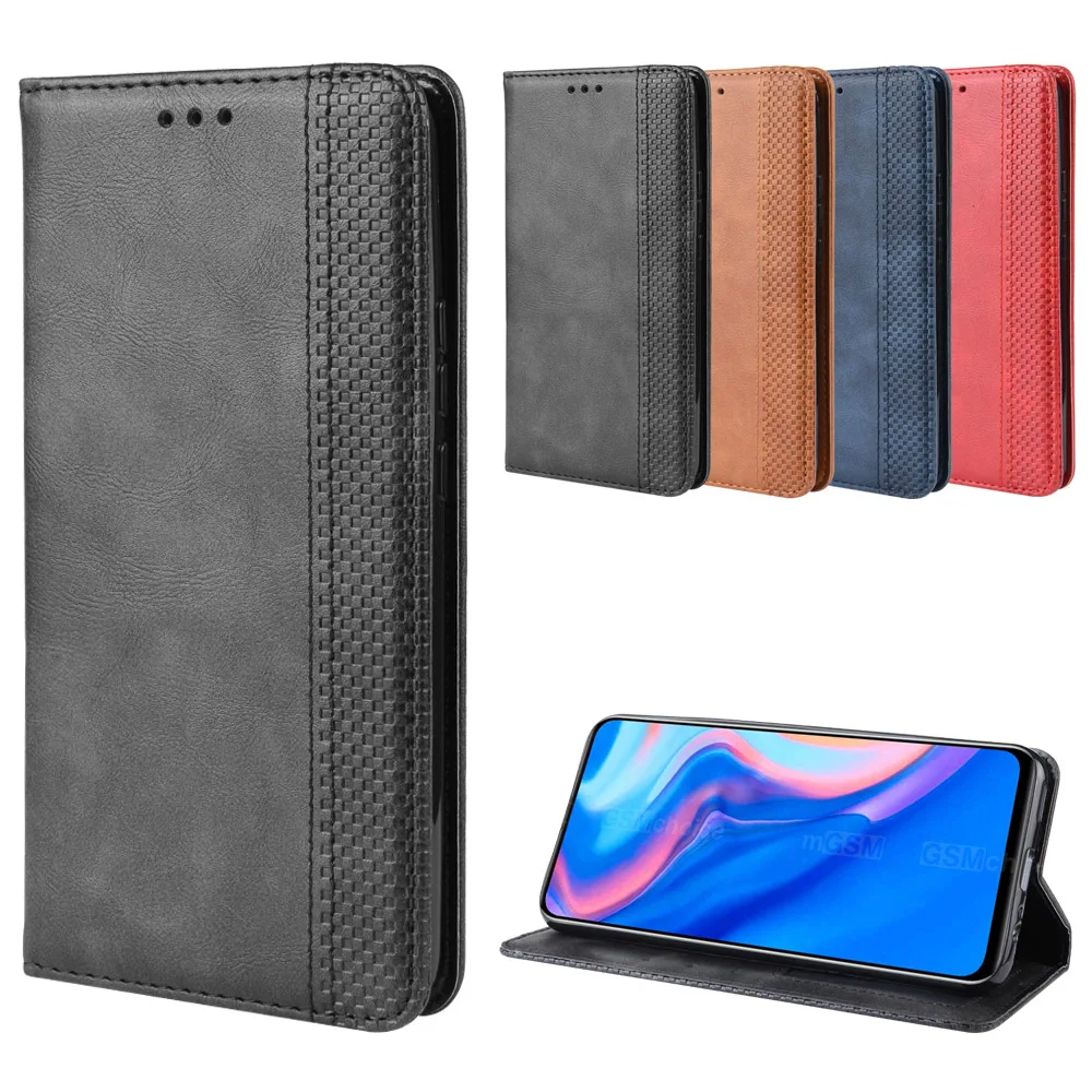 Luxury Retro Slim Leather Flip Cover For Huawei Y9 Prime 2019 Case STK-L21 STK-L22 LTK-LX3 Wallet Card Stand Magnetic Book | Мобильные