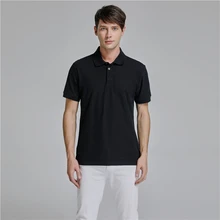 Мужская рубашка поло, брендовая одежда, летняя мужская рубашка с коротким рукавом, черная хлопковая рубашка, Мужская модная Повседневная рубашка поло