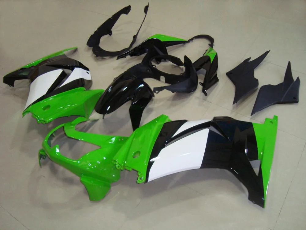 Зеленый Черный ABS Пластиковые обтекатели корпусные детали комплект для Kawasaki Ninja 250R EX250 2008-2012 2009 2010 2011