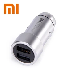 100% Original Xiaomi Mi Carregador de Carro Dual USB Max 5V3. 6A Metal Carregamento Rápido Carregador de Carro Universal Competiable Com Telefones inteligentes