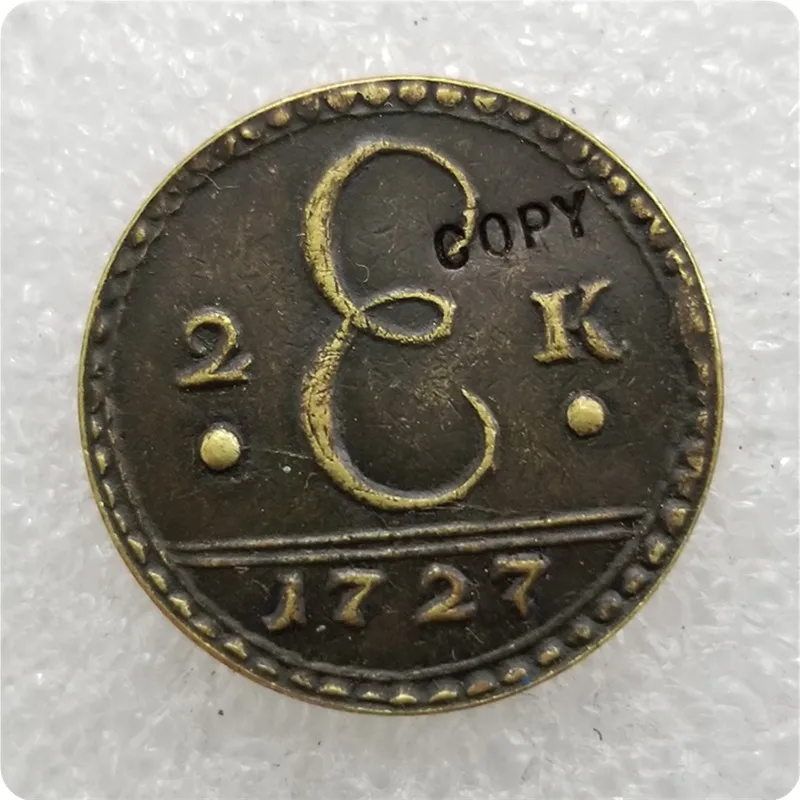 1727 Россия 2 копейки Монета КОПИЯ памятные монеты копия монет медаль