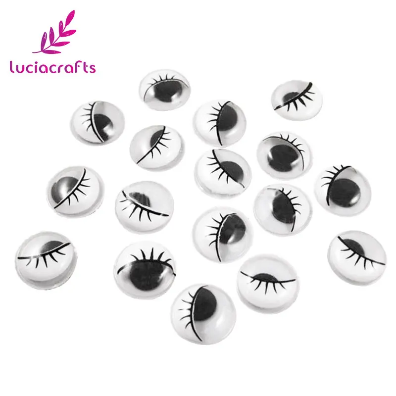 Lucia crafts 10mm/15mm Black White Oval Shape Plastic Googly Eyes With
