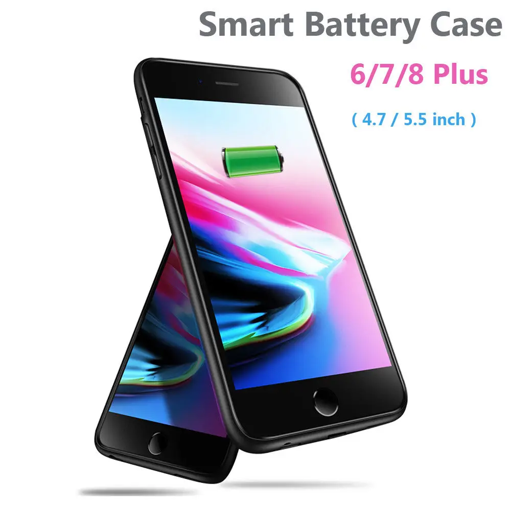 2400 мАч портативный блок питания Внешнее зарядное устройство аккумулятора зарядка защитный чехол для iPhone 6Plus 6SP 7Plus 8Plus 5,5 дюймов