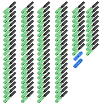 

100Pcs SCAPC Embedded Optic Fiber Quick Fast Connector Connecting Adapter(straight plug)