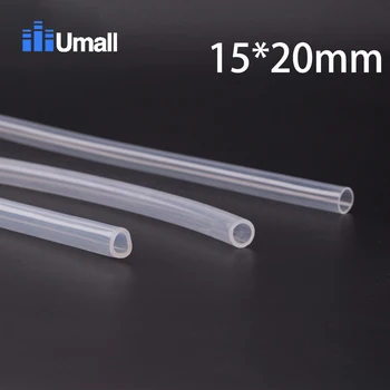 

15*20mm Food Grade FDA Silicone Tube Hose Pipe Soft Transparent Resistance Tasteless Non-toxic Low Temperature Resistance FDA