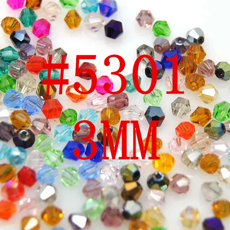 

TOP quality 3mm 1000pcs AAA Bicone Upscale Austrian crystals beads loose supply AB color plating bracelet Jewelry Making DIY H28