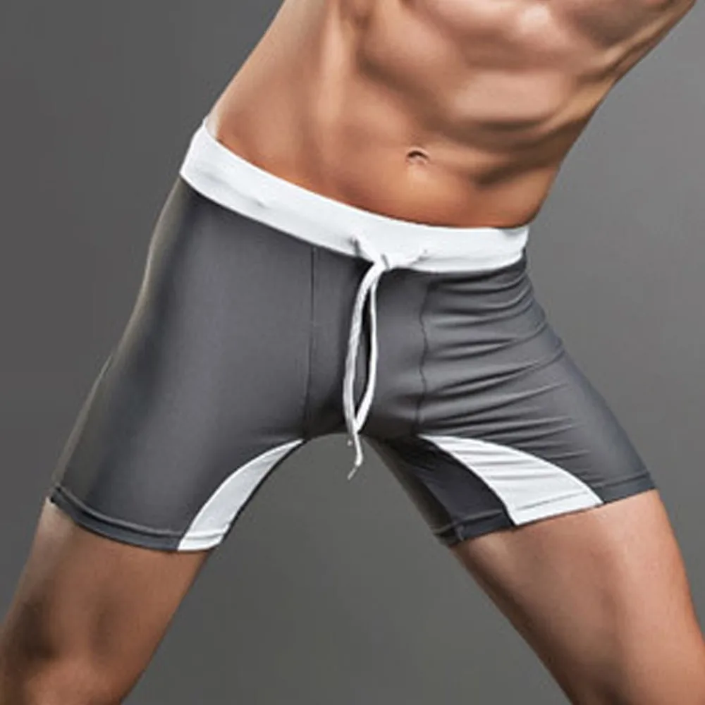 

CHAMSGEND Mens Swimwear Maillot De Bain Boy Swim Suits Stitching Shorts Swim Trunks Men Swimsuit Strap Banadores