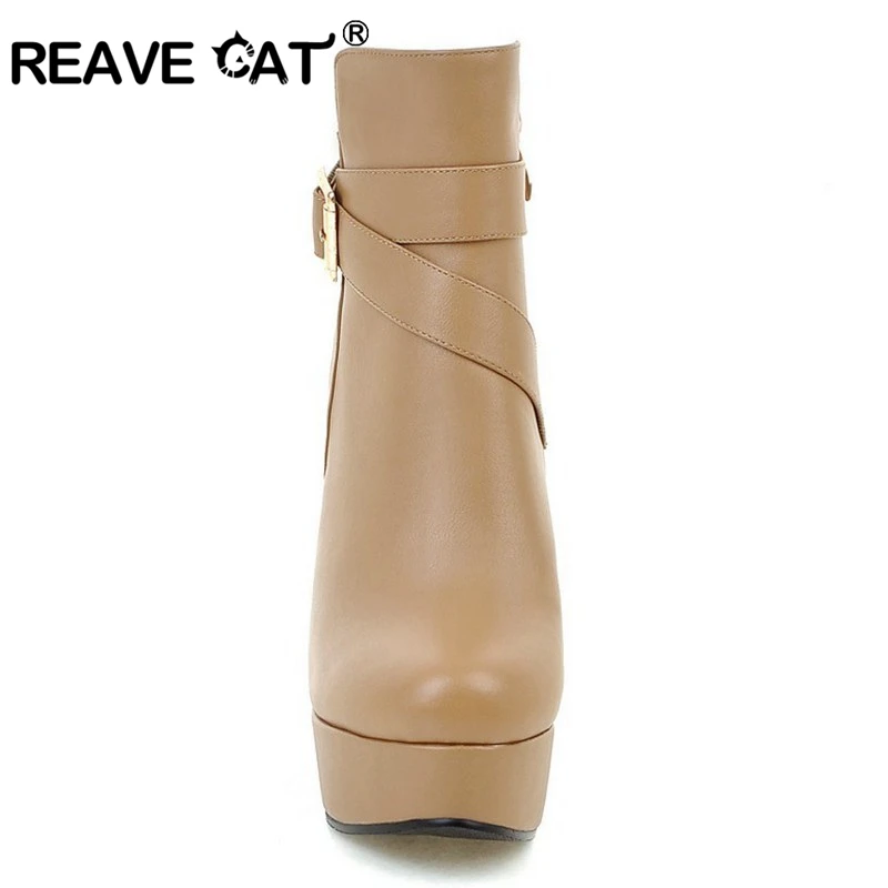 REAVE CAT/женские ботильоны сезон осень зима новые модные женские зимние ботинки для