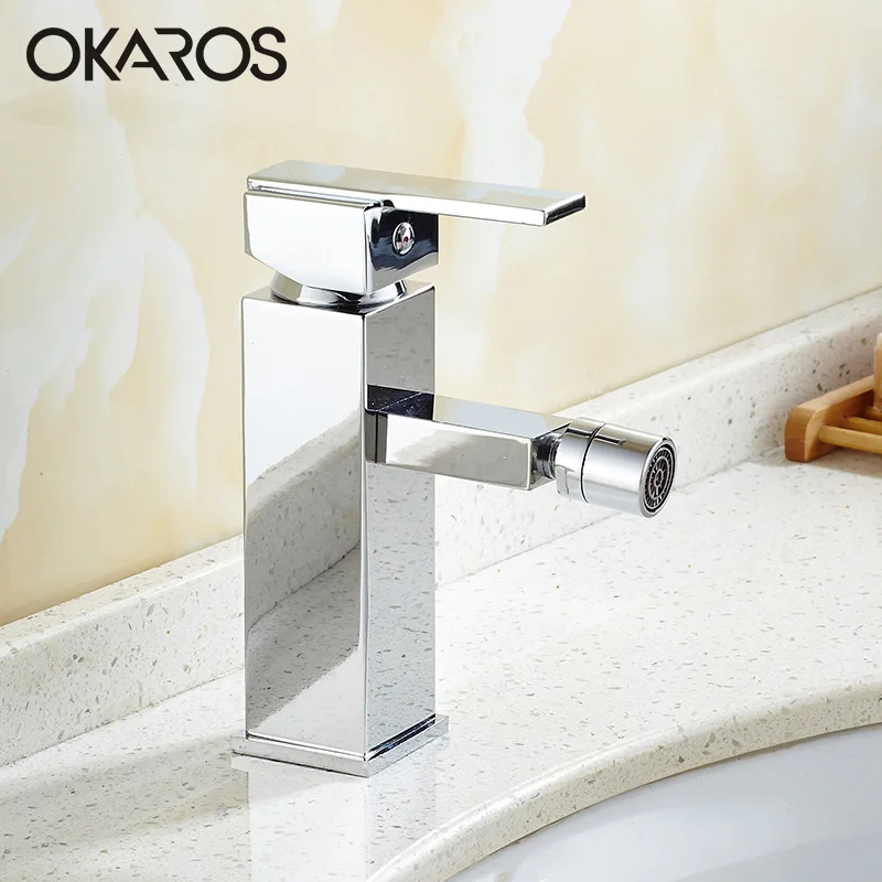 

OKAROS Basin Faucet Bathroom Faucet Bidet Faucet Chrome Plated Rotation Spout Single Handle Water Tap Mixer Torneira Cozinha