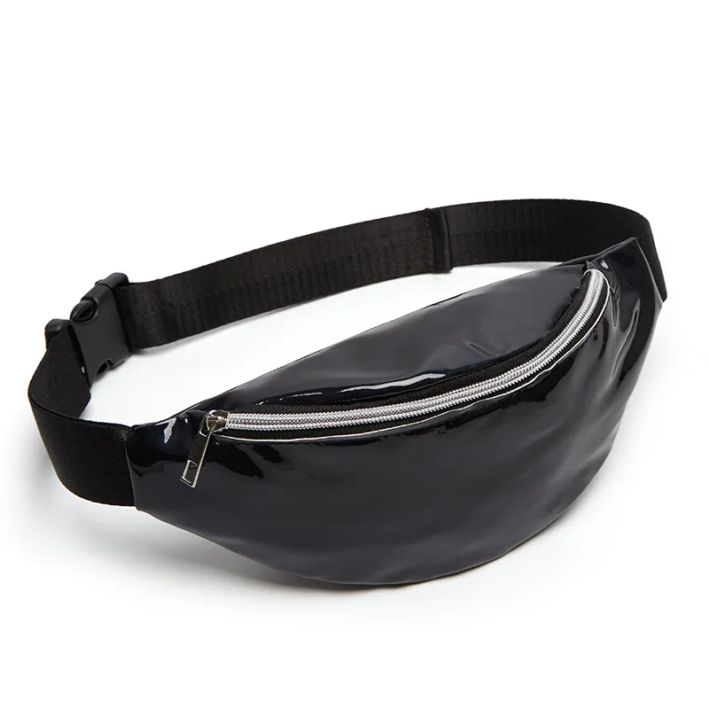 

Flymotyl Pink Silver Holographic Waist Bags Women Fanny Pack Female Belt Bag Black Geometric Waist Packs Laser Chest Phone Pouch
