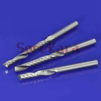 

3.175*20mm Carbide CNC Router Bits One Flutes Spiral End Mills Single Flute Milling Cutter Spiral Cutter For Acrylic