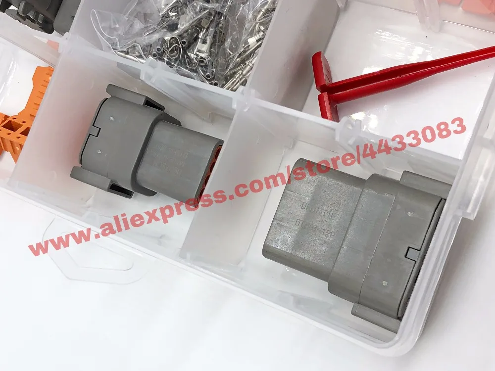 225 PCS Deutsch DTM Series Automotive Connector Kit with  Removal Tool 0411-240-2005 + 24 AWG to 18 AWG Crimp TerminalsPins (3)