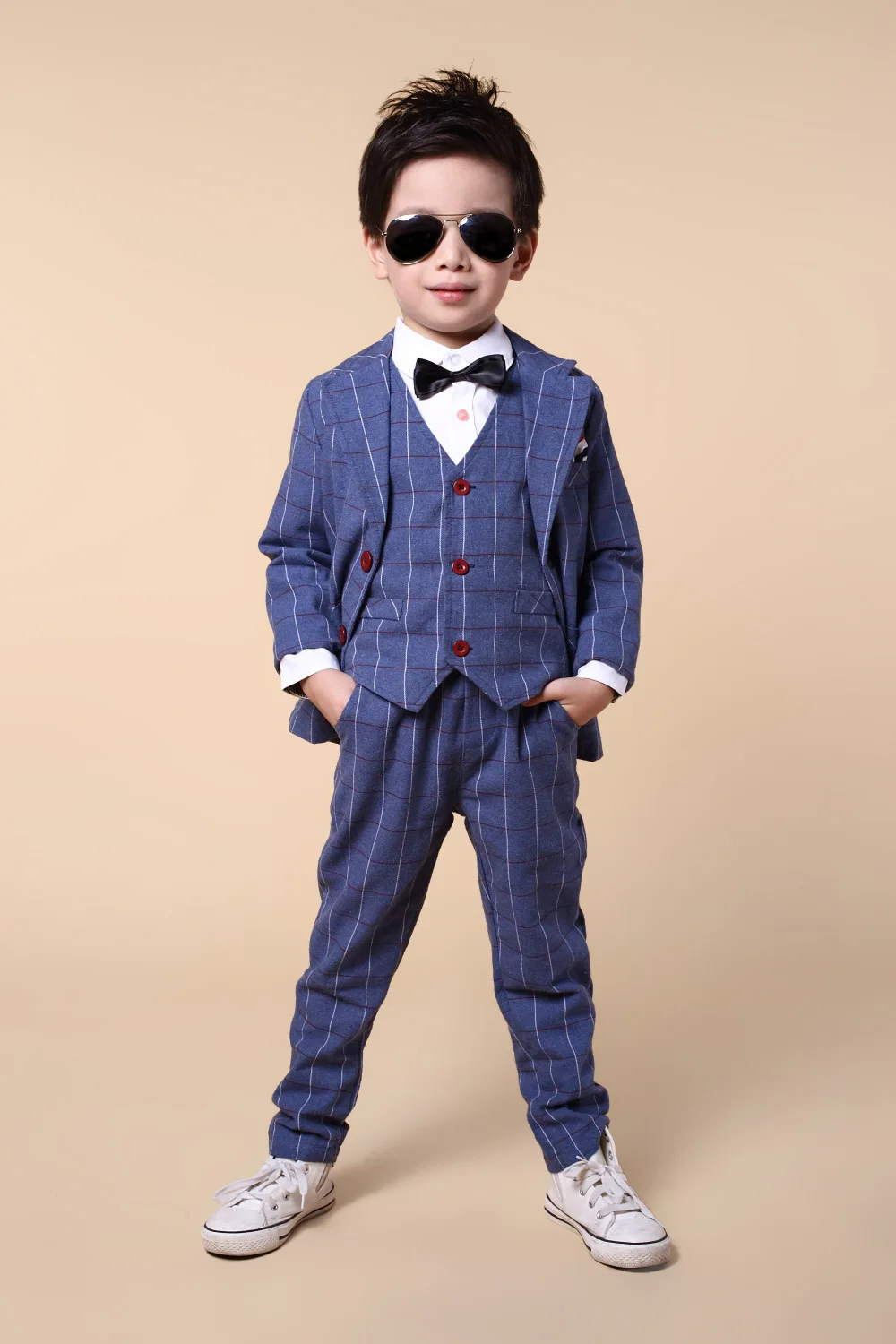 Костюмы и пиджаки Детская одежда весна-осень наряд мальчика костюм+ брюки+ жилет из трех предметов костюмы 100-150 см мальчика сгусток