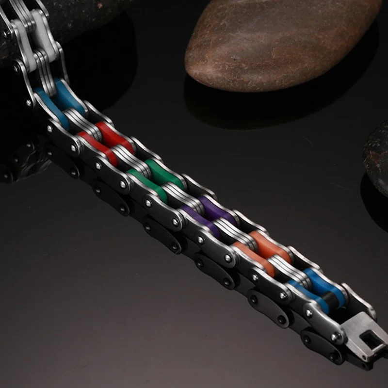 Vnox Радуга силиконовые Нержавеющая сталь браслет ручной работы 9 цветов для Для женщин/Для мужчин