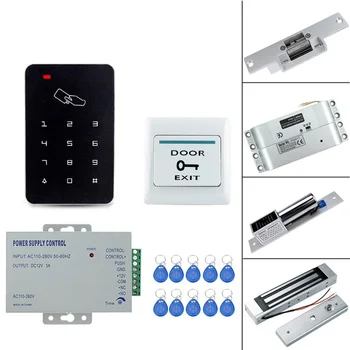 

RFID Access Control Lock System Kit Set 125KHz EM Card Reader with 180KG Magnetic Lock/Electric strike Bolt Lock for home/office