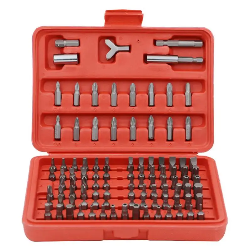 100Pcs Set Tools Box Magnetic Bit Set Screwdriver Holder Torx Hex Star Spanner Screws Security Tamper Proof Bit Tool 100Pcs Set Tools Box Magnetic Bit Set Screwdriver Holder Torx Hex Star Spanner Screws Security Tamper Proof Bit Tool
