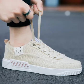 

2019 New Casual Sports Men's Shoes Students Canvas Shoes Low To Help The Trend of Breathable Shoes Sneakers Male Flat Shoes