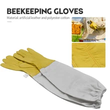 Перчатки для пчеловодства, защитные рукава, вентилируемые профессиональные перчатки из овчины и парусины для пчеловодства