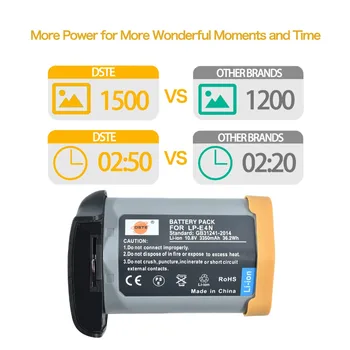 

DSTE LP-E4N/LP-E19 Battery for Canon EOS 1D X /1D X Mark II / 1Ds Mark III / 1D Mark III / 1D Mark IV