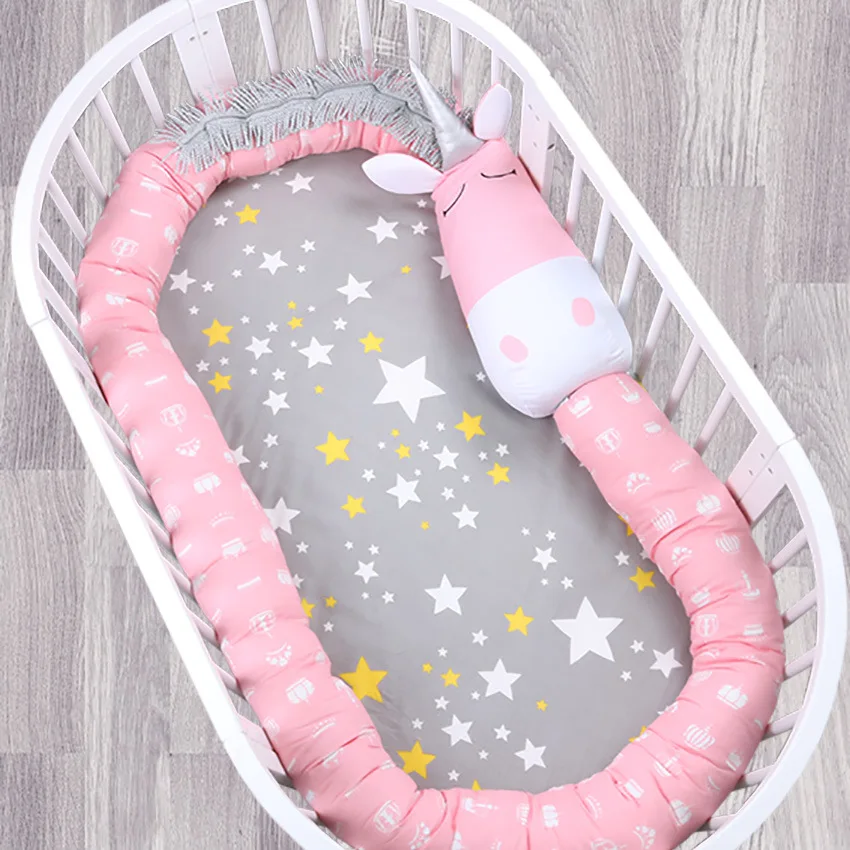 Длинная Подушка-бампер для новорожденной кровати, защитная подушка для сна, бамперы с мультяшными животными, диванная подушка, детское постельное белье