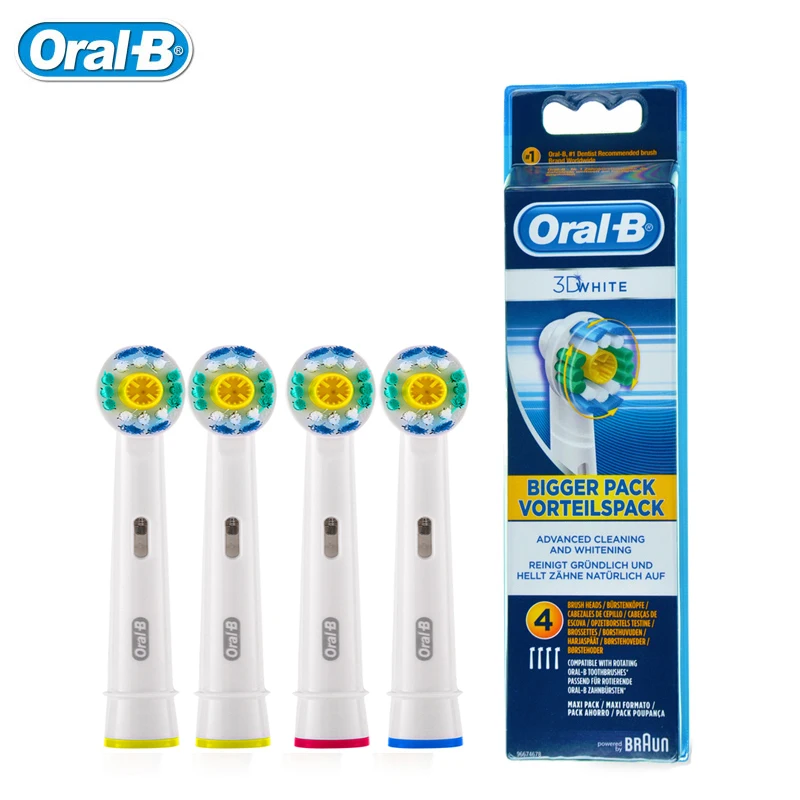 4 шт. Oral B 3D белая сменная электрическая зубная щетка Oralb EB18 вращающаяся Braun