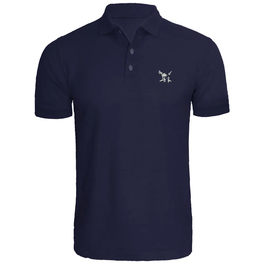 

Mens Pirate Skull with Swords Embroidery Embroidered Polo Shirts