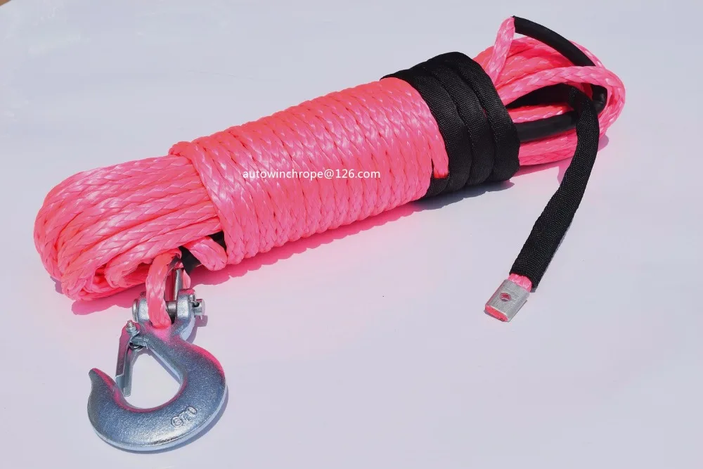 Pink 3/8"*100ft Synthetic Winch Rope,ATV Winch Cable for Electric Winch