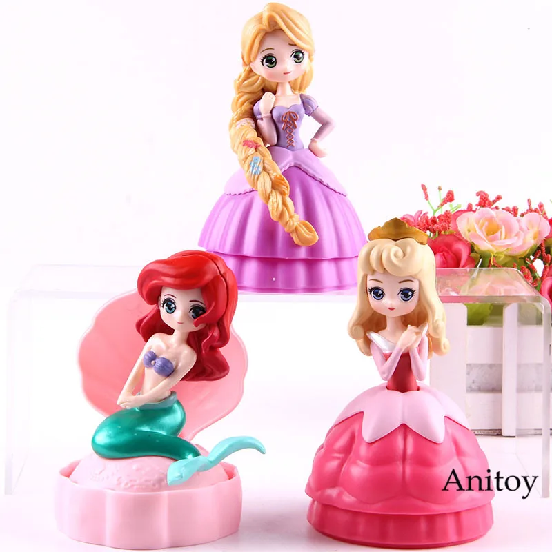 

3pcs/set Princesses Figure Dolls Ariel The Little Mermaid Rapunzel Tangled Aurora Sleeping Beauty Toys