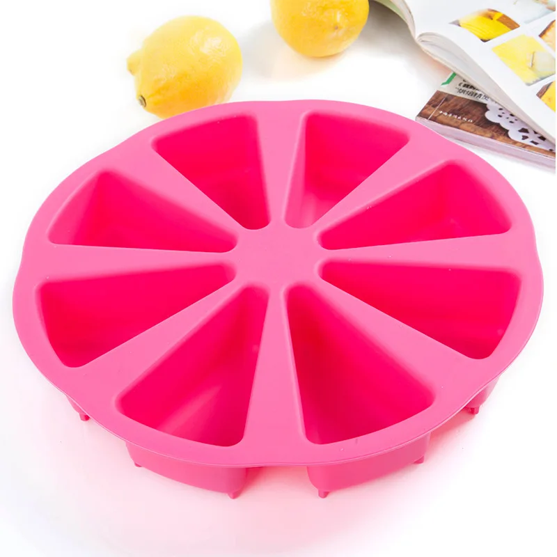 

8 Grid Silicone Baking Cake Pudding Jelly Muffin Cupcake Triangle Shape Mould DIY Tool Baking Tool Random Color