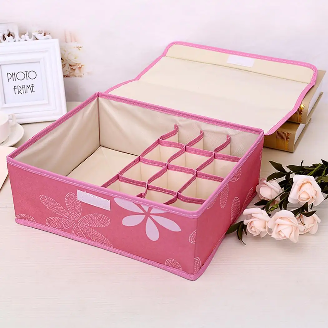 

Non-woven Bra Storage Bag With Cover Multifunction Dustproof Underwear Organizer Drawer Container Panties Socks Storage Box