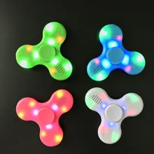 Finger Fidget Spinner Speaker Bluetooth Led Lights Light up Glow in the Dark Hand Spiner Luminous