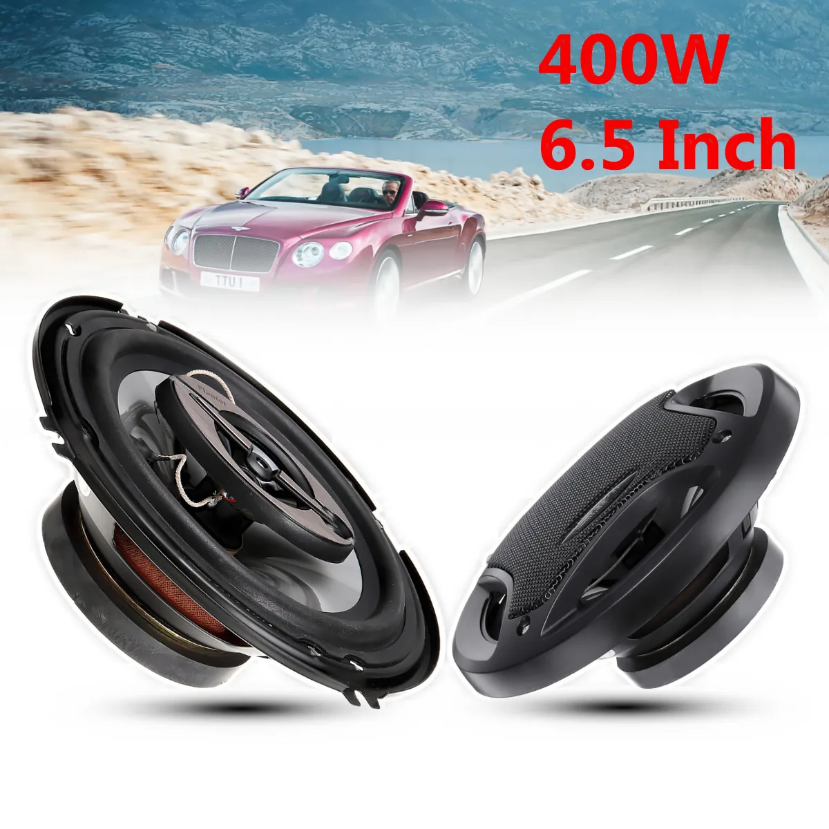 

2pcs 6.5 inch 400W 3 Way Car Speaker and Subwoofer HIFI Speaker Car Rear / Front Door Audio Music Stereo Coxial Speakers System