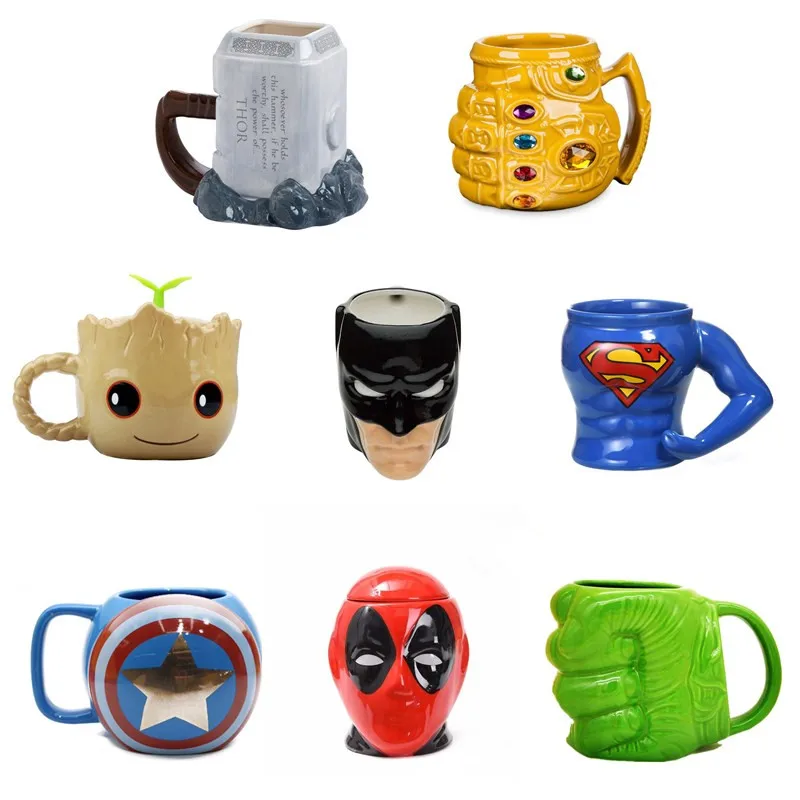 

Marvel Avengers Coffee Mugs Ceramic Tea Cups and Mugs Batman Thor Super Man Iron Man Hulk Spider Man Captain America