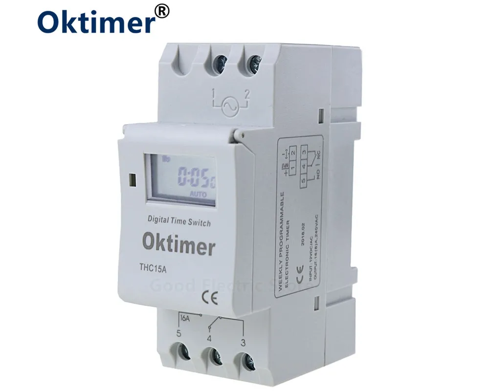 Oktimer THC15A TP8A16 THC 15A синий DIN направляющий цифровой программируемый ЖК дисплей