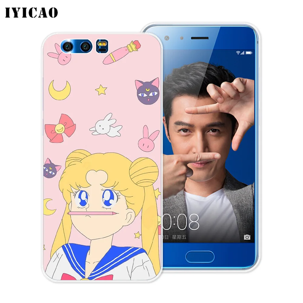 Мягкий силиконовый чехол IYICAO Sailor Moon для Huawei Y9 Y7 Y6 Prime 2018 Honor 8C 8X8 9 10 Lite 7X 7C 6A 7A