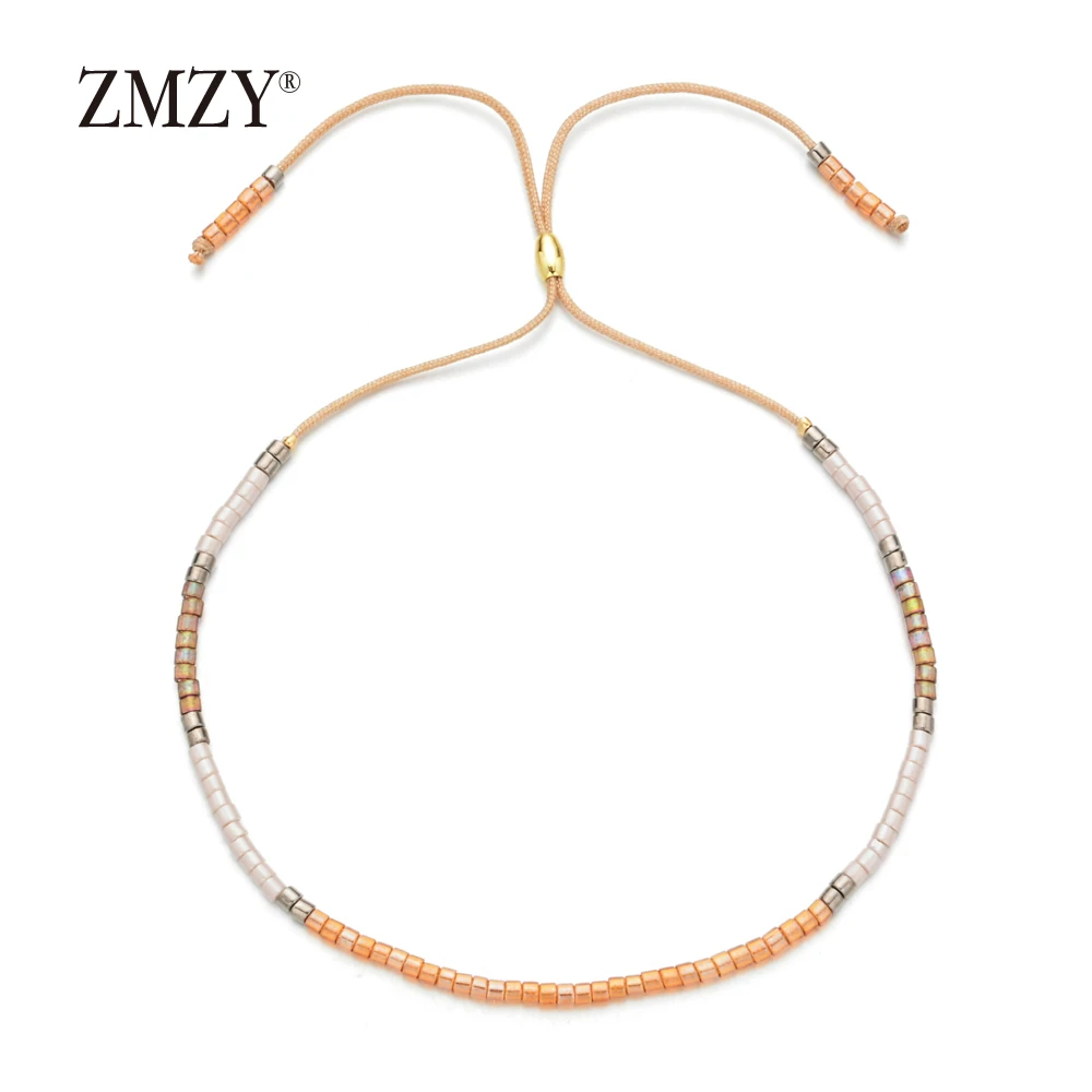 ZMZY Boho Multicolor Miyuki Bracelets for Women Cute Mini Delica Beads Bracelet Jewelry Adjustable Rope Chain Bracelet Femme