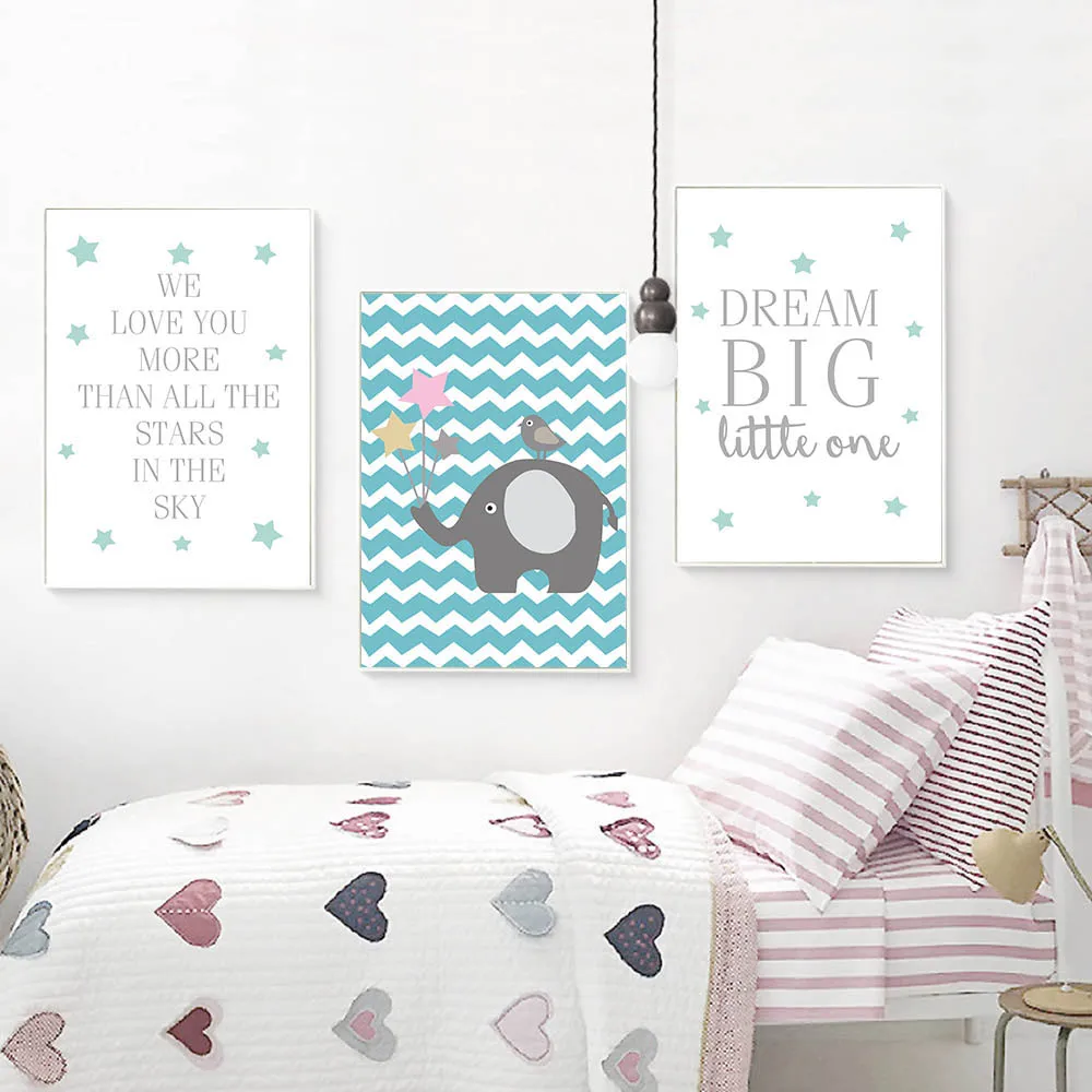 Nordic Simple Style Cartoon Baby Girl Home Decoration No Frame Painting Poster On Canvas Space Wall Art For Living Room | Дом и сад