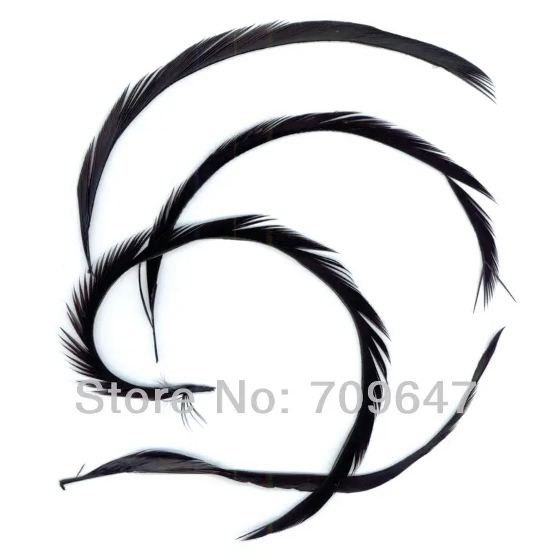 

200PCS/LOT 6-8" 15-20CM Stripped BLACK Goose Biots for Fly Tying ,black feathers