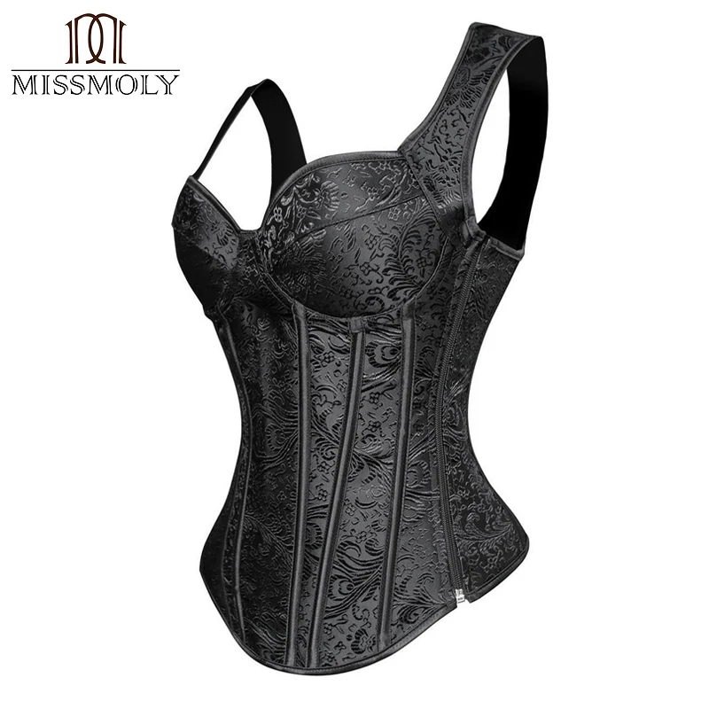 Steampunk Corset Women Gothic Bustier Sexy Overbust Retro Clothes 15 Plastic Boned Plus Size Burlesque Dress Tummy Slimming Top