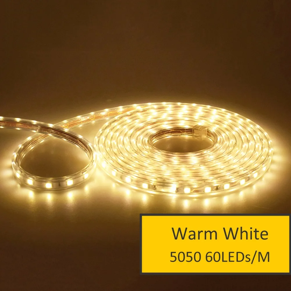 Светодиодная лента 220 В IP67 водонепроницаемая гибкая 5050 RGB SMD Диодная лампа