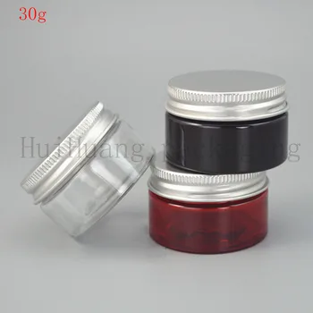 

100pcs 30g Empty Plastic Jar With aluminum Lid Makeup Bottle Cosmetic Packaging Hand Cream Containers Facial mask Jars