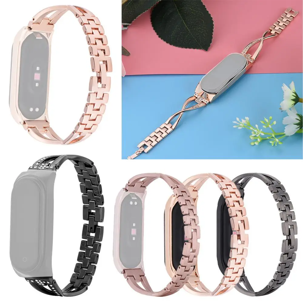 Сменный Браслет с ремешком + металлический чехол для Xiaomi Mi band 4 элегантные женские
