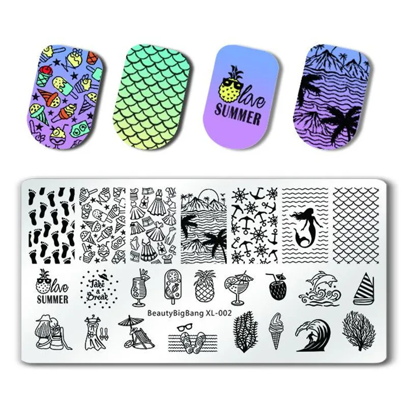 BeautyBigBang Stamping Plate For Nails Stamping Plate 2019 Mermaid