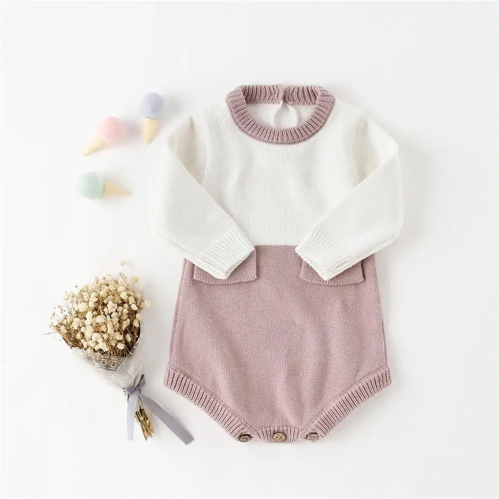 Infant Kids Clothing Sets Baby Autumn Knitwear Newborn Baby Girls Knitted Coat Baby Boys Clothes Knitting Romper Jumpsuit Outfit - Цвет: only 1pcs romper  B