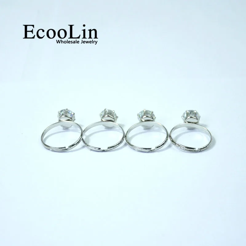 10 шт., модные ювелирные изделия EcooLin, 1,0 карат, цирконий, посеребренные кольца, много для женщин, объемные пакеты LR4023
