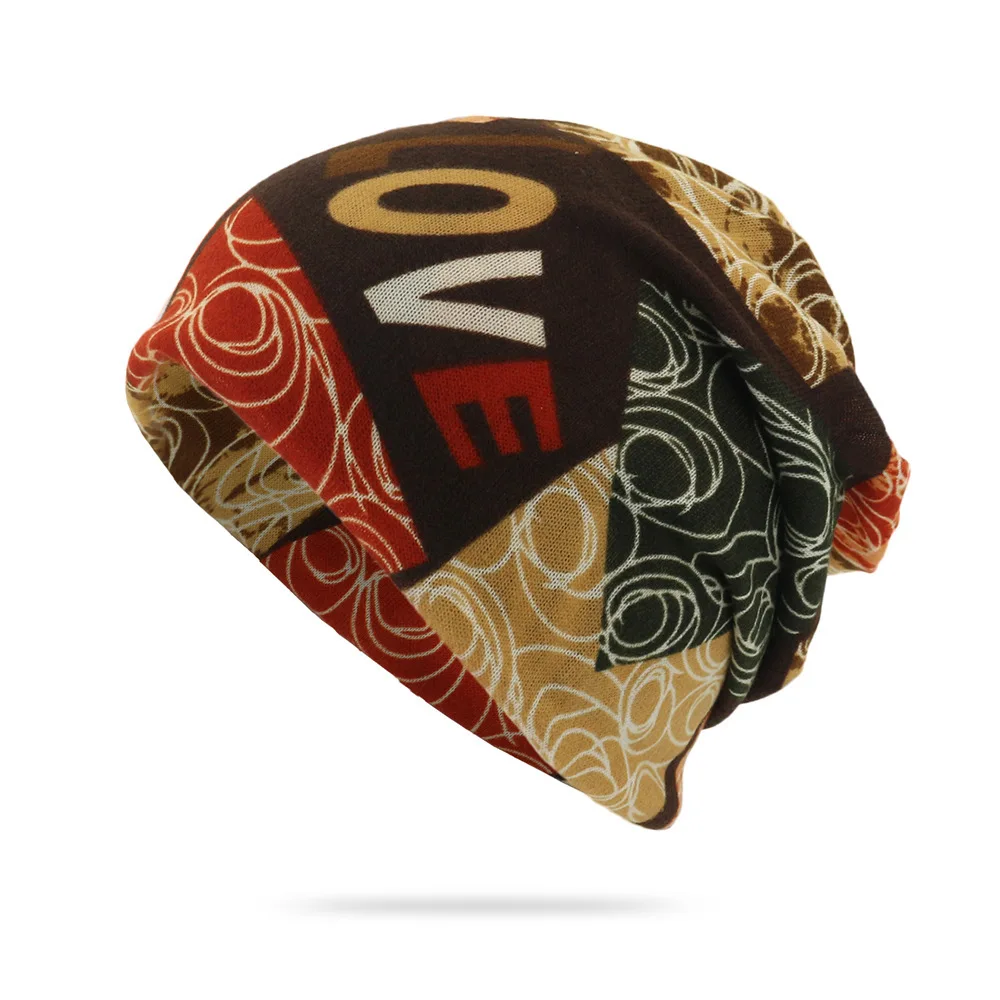 

Leisure Adult Letter Printed Bandana Sweet LOVE Pattern Skullies Beanies Hats Casual Ice Silk Wrap Bands Lovely Turbante Turban