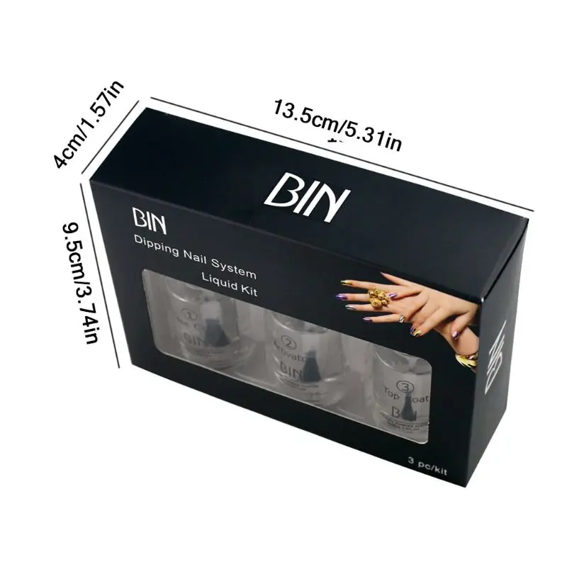 3pcs/set 15ML dráp barva namočit dipping pudr pro krém na boty sytič souprava báze topologického prostoru káča kabát aktivátor  15ml