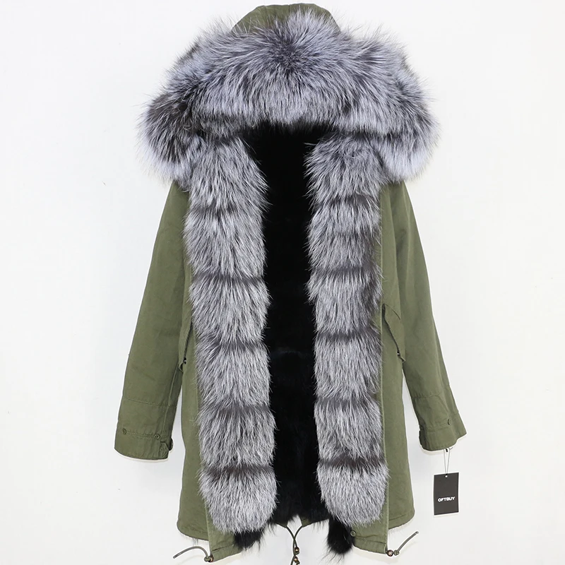 OFTBUY 2020 Winter Jacket Women Long Parka Real Fox Fur Coat Natural Raccoon Fur Collar Hood Thick Warm Streetwear Parkas New